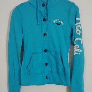 *RARE* Vintage 90s Y2K Hollister Button Up Hooded Cardigan Style Sweatshirt